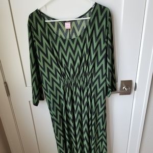 Chevron Print Maxi Dress 3X